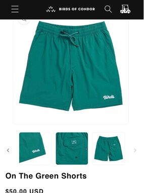 Birds of condor Men’s On The Green golf Shorts - Teal Green XXL